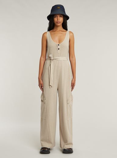 Overdyed Utility Loose Jumpsuit